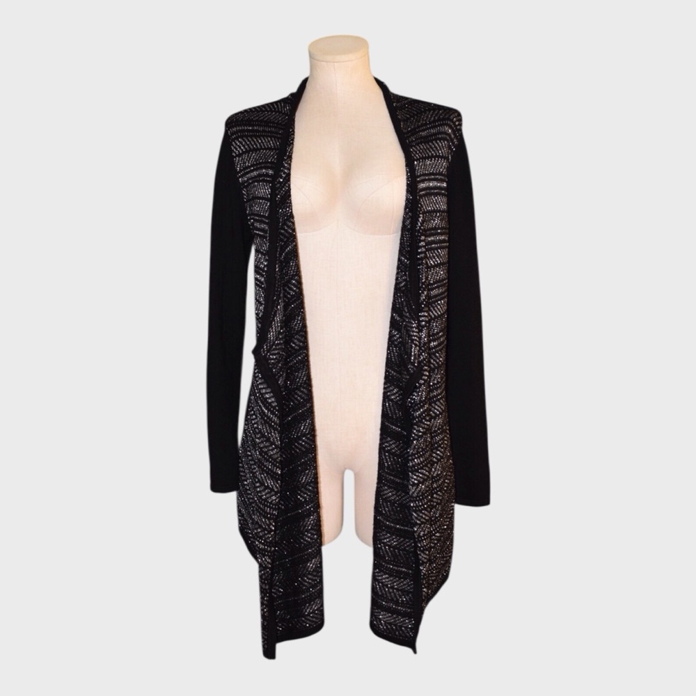 WHBM Shimmery Lurex Draped‎ Cardigan Sweater